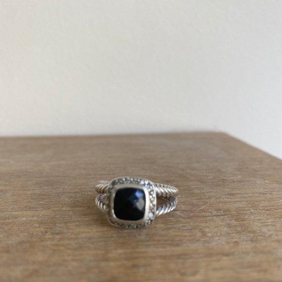 David Yurman Size 6 Petite Albion Ring in Onyx1 - Picture 2 of 3